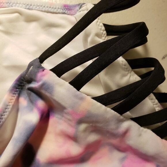 Pink bikini bottoms multicolored/ black Medium - Picture 5 of 6